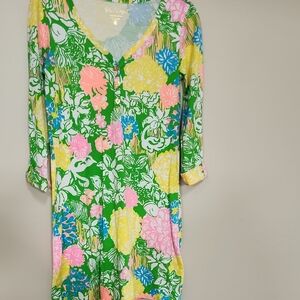 Lilly Pulitzer Womens Palmetto Knit Tropical Dress Size XS Preowned